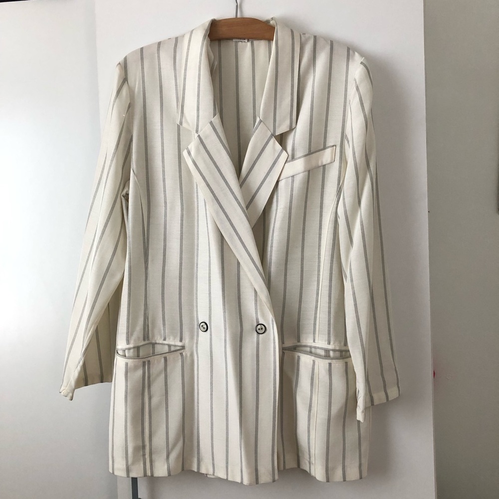 White and Blue Blazer